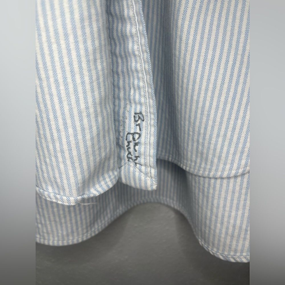 Ralph Lauren Shirt Men's XL Classic Fit White Blue Striped Button Down FleshPony - Picture 8 of 11